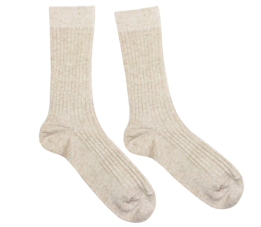 Damen Basic Socken aus Baumwolle Rippe: Natur Farben Natur Größe 39-42