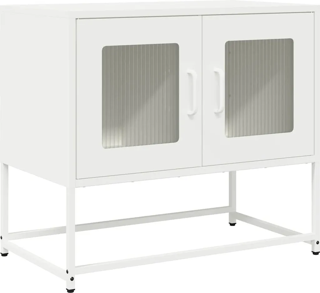 Mobile TV Bianco Ultra Resistente 68x60cm - Acciaio Laminato a Freddo