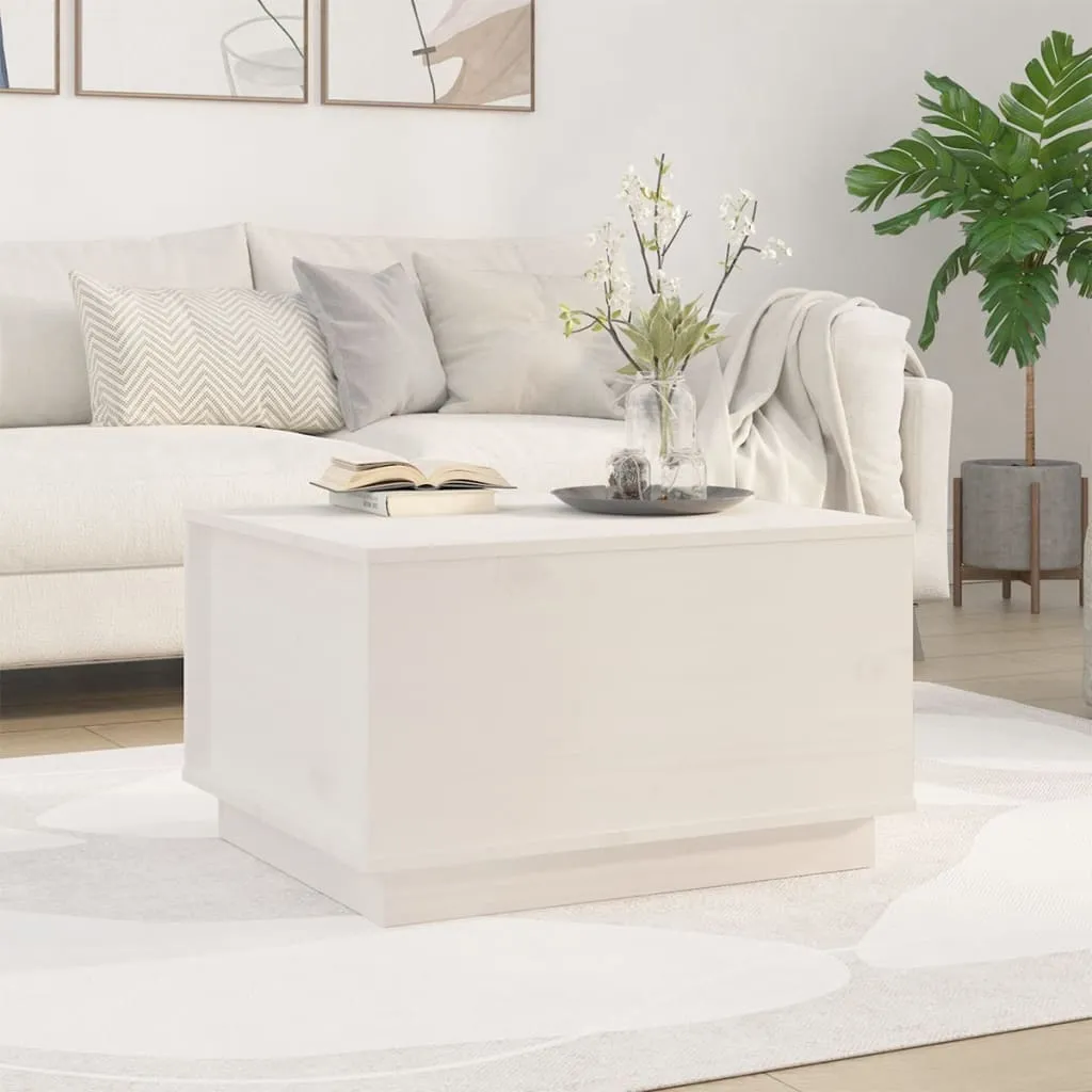Tavolino Bianco per Soggiorno Maison Exclusive 60x50x35 Pino Massello