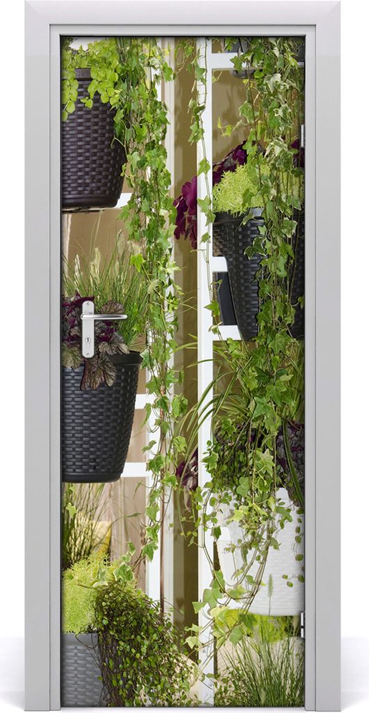 Tulup Türaufkleber 75x205 cm Dekorative Aufkleber Selbstklebend Wasserdichte Tapete Abnehmbar Schlafzimmer Wohnzimmer Wohnkultur - Blumenbeet