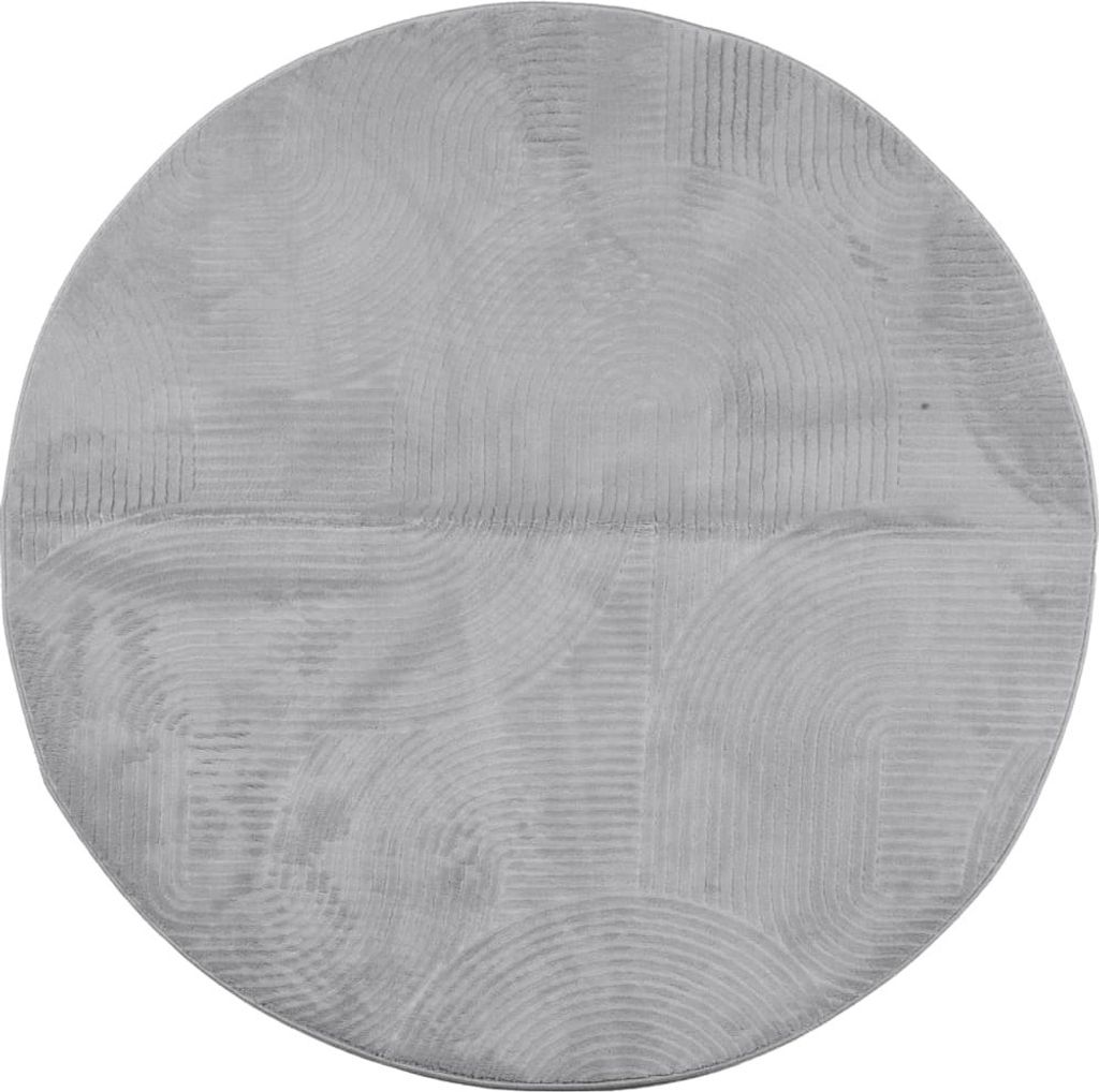 vidaXL Teppich IZA Kurzflor Skandinavischer Look Grau Ø 80 cm