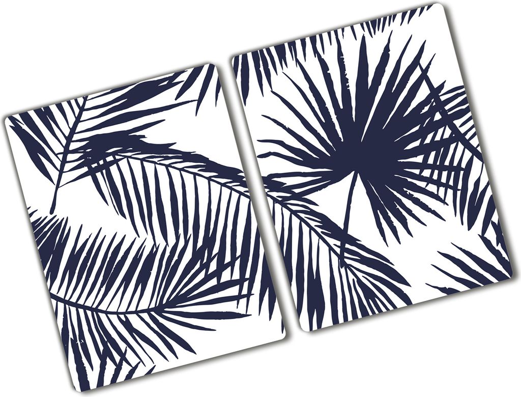 Tulup Glas Herdabdeckplatte - 2x40x52 cm - Glaskeramikkochfeld-Abdeckung Spritzschutz Glasabdeckplatte Kochplattenabdeckung und Schneidebrett - Zwe...