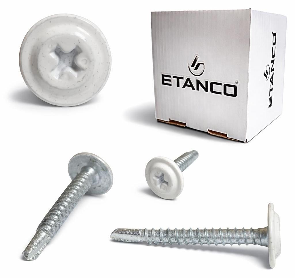 ETANCO GM-B Selbstbohrschrauben für Stahl Dach RAL 9003 Signalweiß 4,2 x 32 mm 250 Stk.