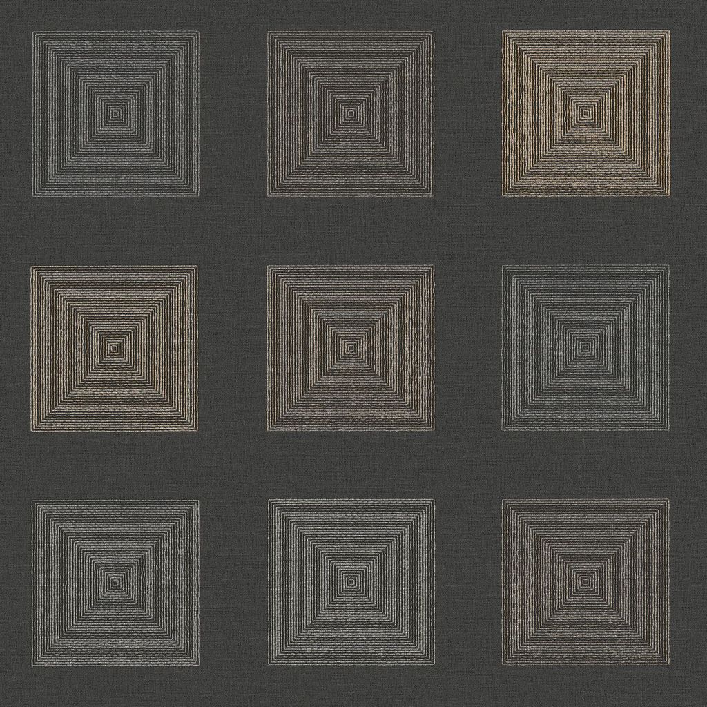 Profhome 371724-GU Grafik Tapete Geometrisch matt schwarz gold 5,33 m2