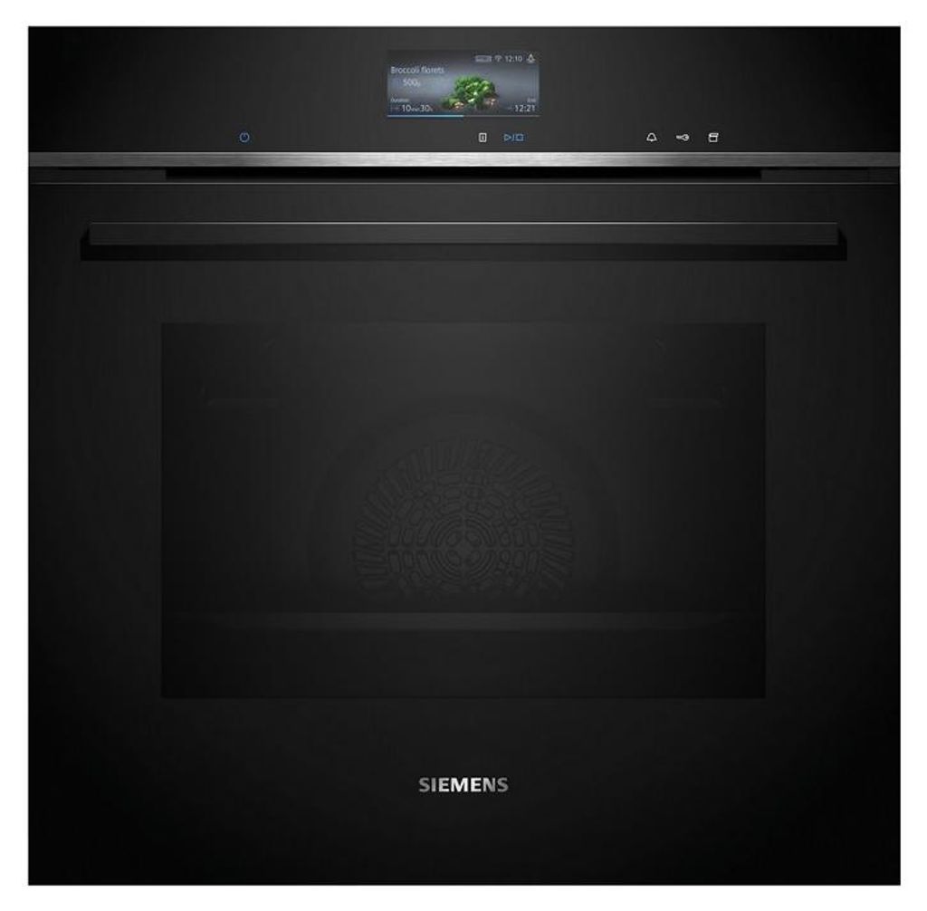 Siemens iQ700, Einbau-Backofen mit Dampfunterstützung, 60 x 60 cm, Schwarz, Edelstahl, HR736G1B1