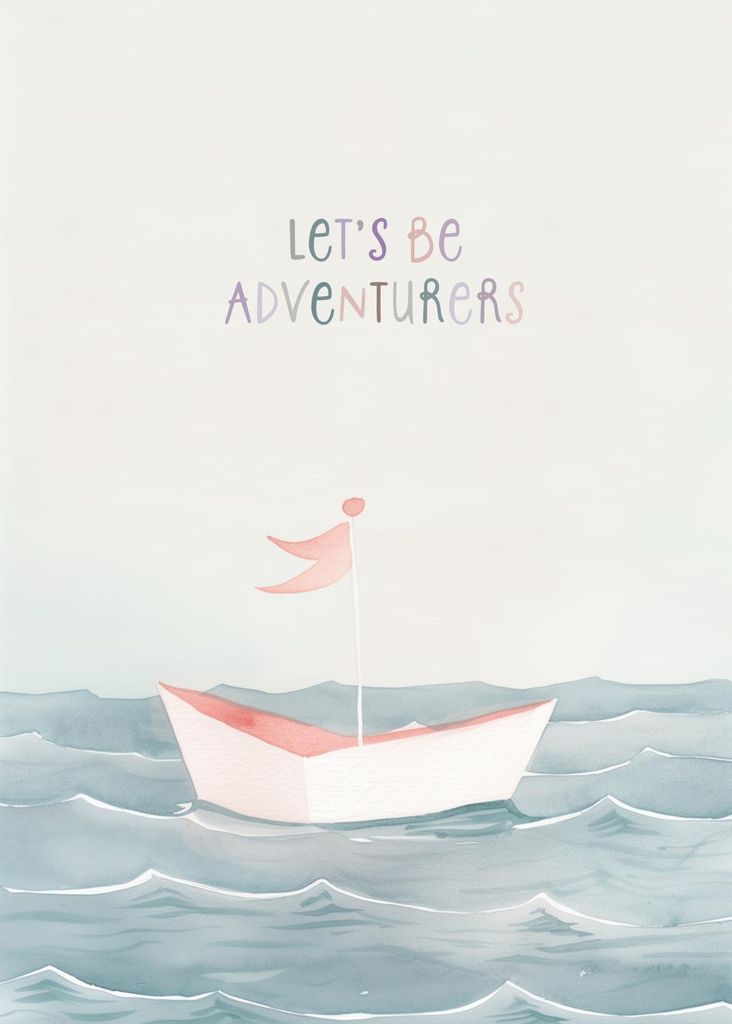 Plakat 50x70cm Muster für Kinder, Mädchen und Jungen - Boot