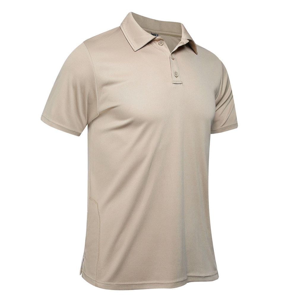 Herren Polohemd Poloshirt Polobluse Kragen Bluse Freizeit Hemd Business Tops Khaki S