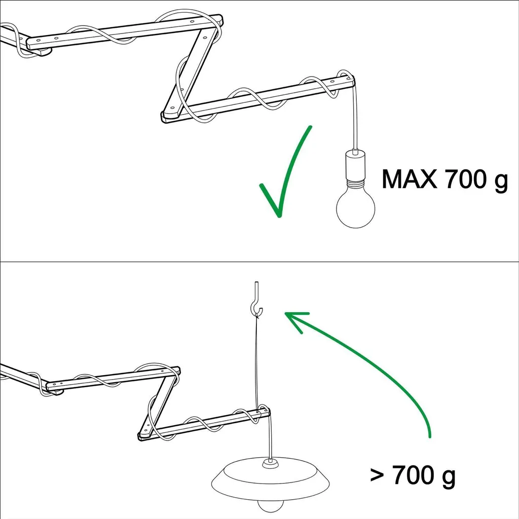 Support mural extensible PINOCCHIO XL en hêtre naturel pour lampe déportée - 5