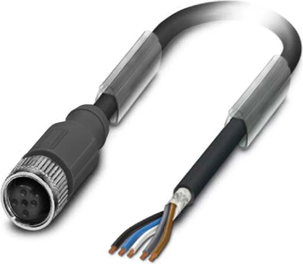 Cavo M12 5 Poli Schermato PUR 2,0m - Conformità Industriale RAL 7021