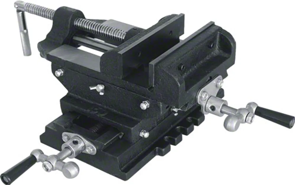 Étau de perceuse lourd 10,5kg en fonte - Chariot croisé 100mm ultra stable