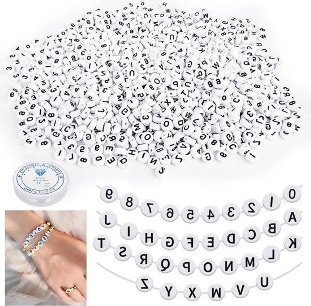 Perles Lettres pour Bracelets Prénoms et Colliers Personnalisés DIY