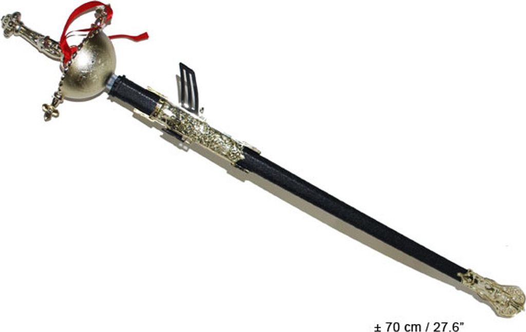 Musketier-Degen schwarz/gold ca. 67 cm Produktbild 