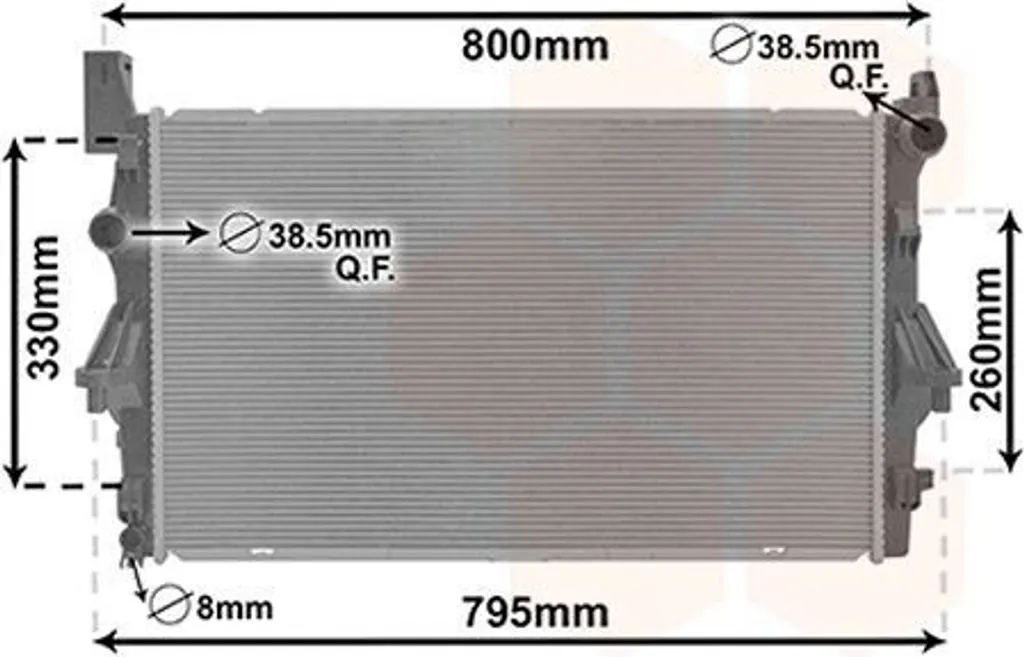 Radiateur à eau moteur pour Mercedes Vito Fourgon W447 Van Wezel
