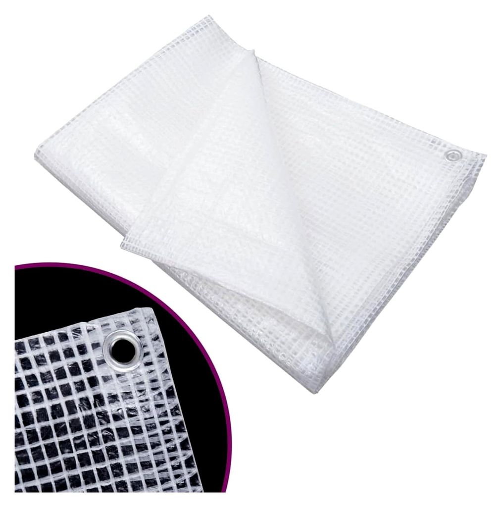 Gewächshausfolie 8x8m, LDPE/HDPE, weiß, 140g/m², mit Ösen