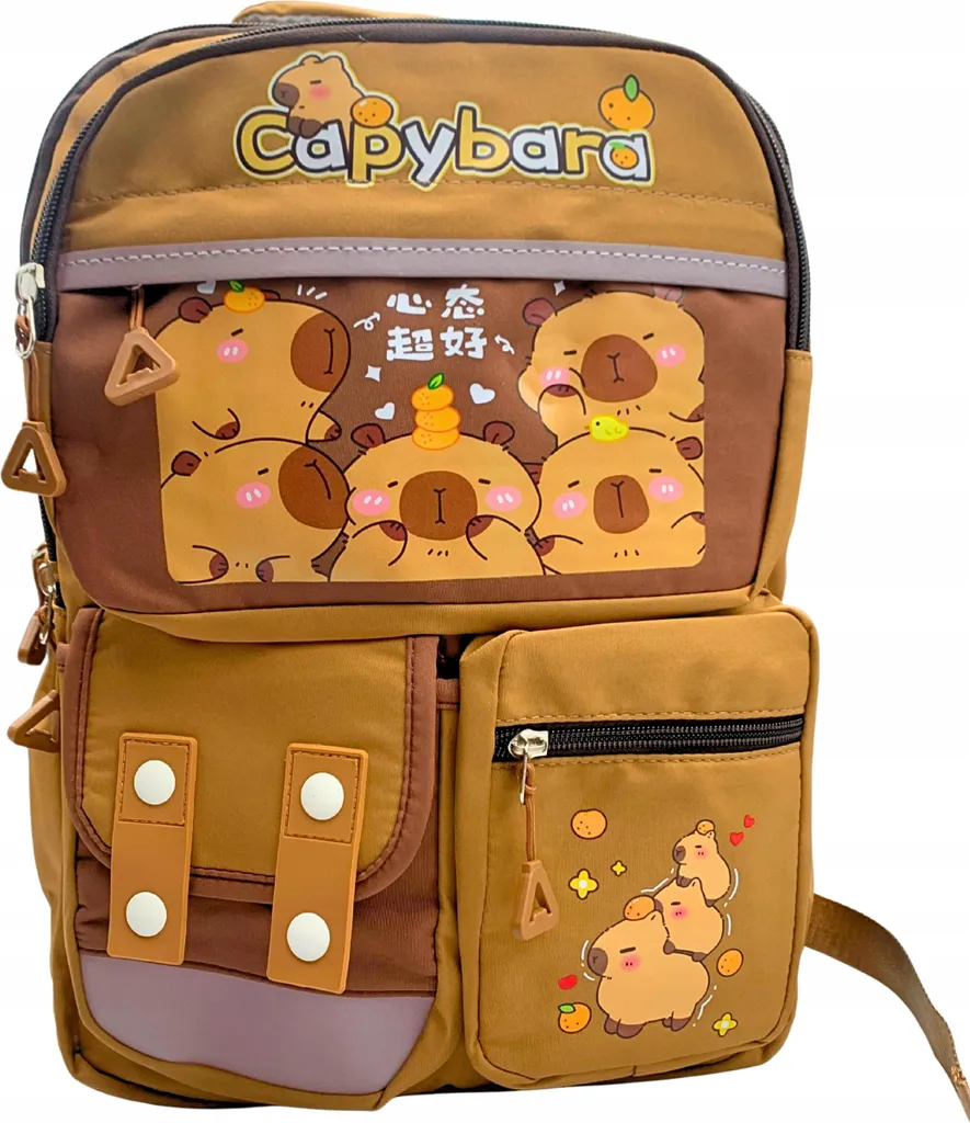 Sac à dos scolaire Capybara à compartiments multiples pour écolier