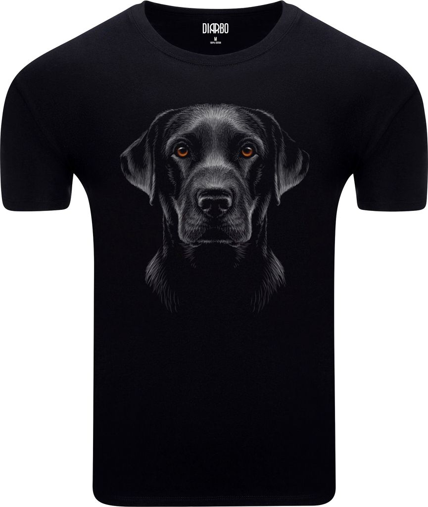 Diarbo Herren T-Shirt mit Tierliebhaber Druck Labrador Büsten Schwarz Gr.XS