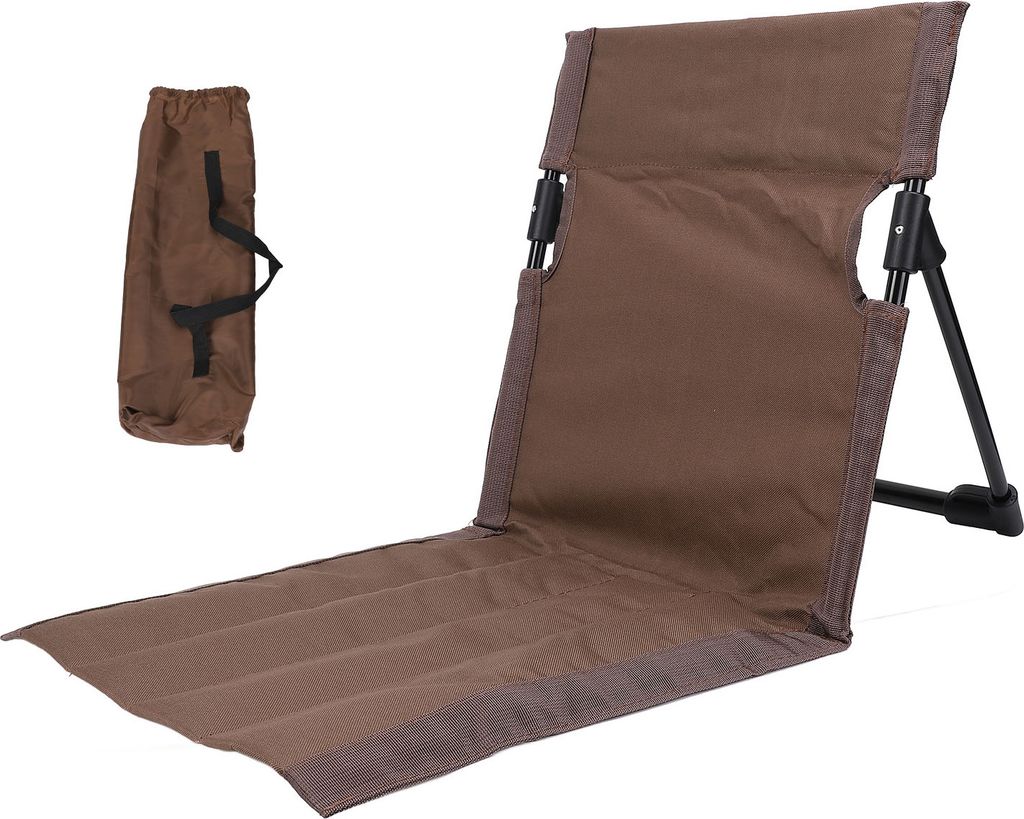Camping Klappstuhl Leichtgewicht Bequemer Loungesessel Einzelner Faulenzerstuhl mit Rückenlehne Für Outdoor Camping Angeln Braun