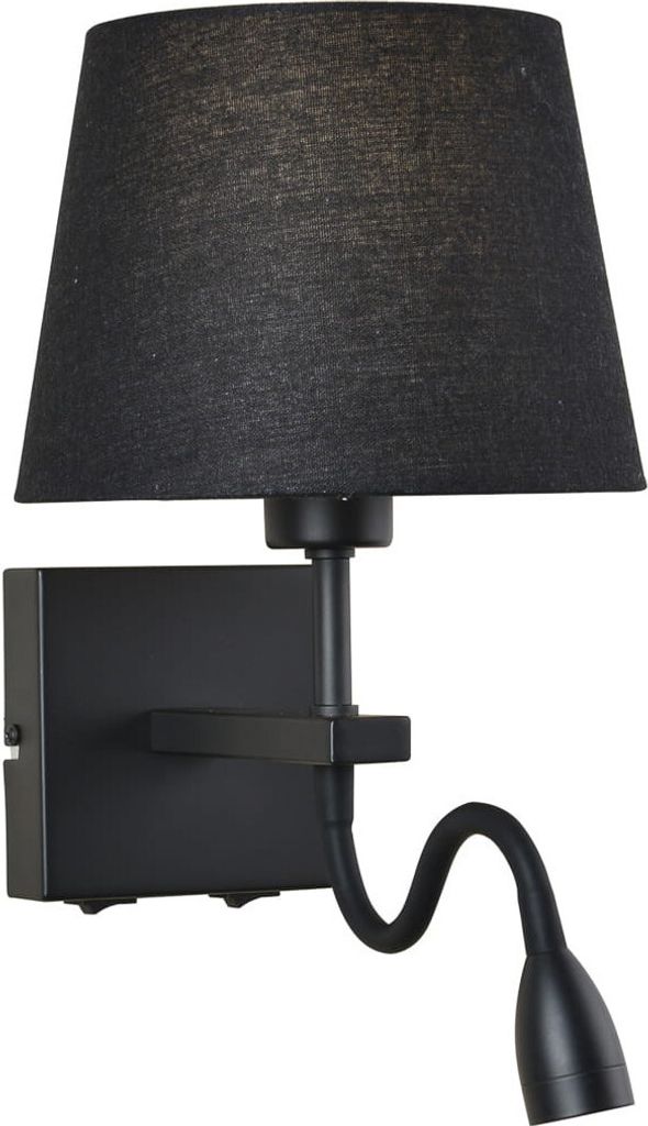 Italux WL-1122-2-BL-BM-RO-BL LED-Wandleuchte Norte 1x60W+3W/350lm E27+LED 3000K matt schwarz