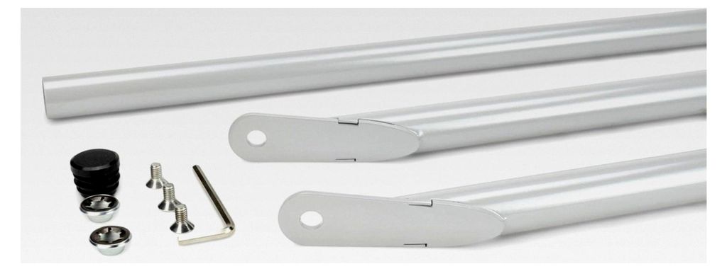 Massive Kugelgrillbeine mit patentierter Befestigung | verhindert Wackeln der 57 cm Weber Kugel - Silber