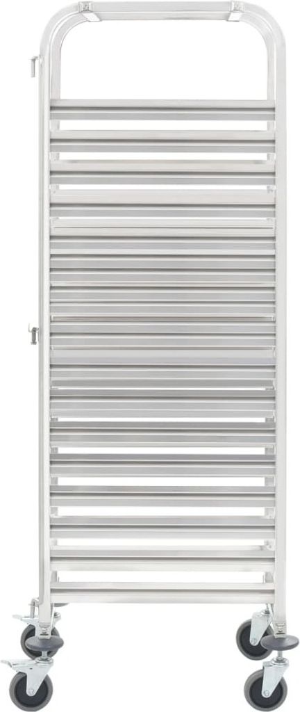 vidaXL Tablettwagen für 16 Tabletts 38x55x163 cm Edelstahl Produktbild 