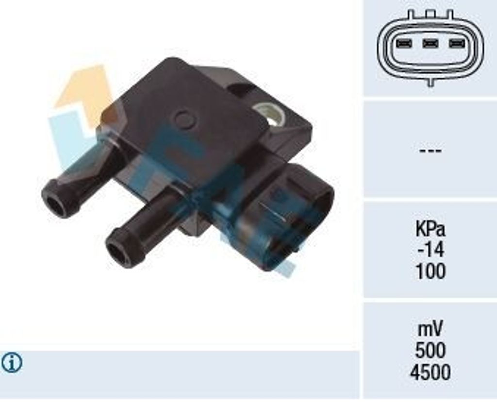 FAE 16123 Abgasdruck Differenzdrucksensor für FIAT Fullback Pickup (502, 503) für HYUNDAI ix35 (LM, EL, ELH) für NISSAN Qashqai II (J11, J11) f...