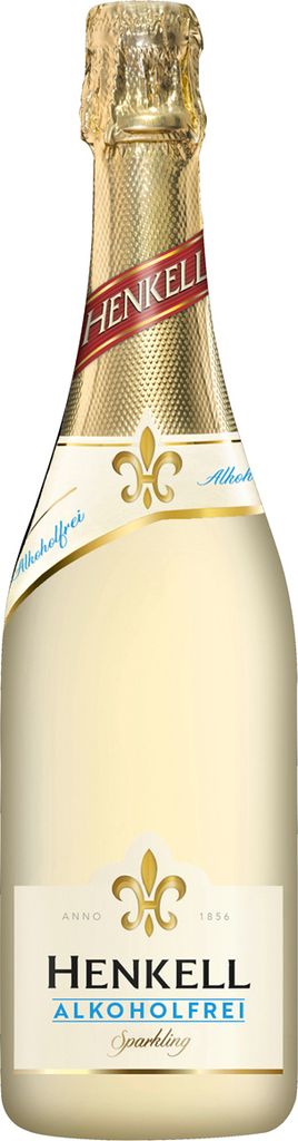 A bottle of Henkell Sekt alkoholfrei sparkling wine.