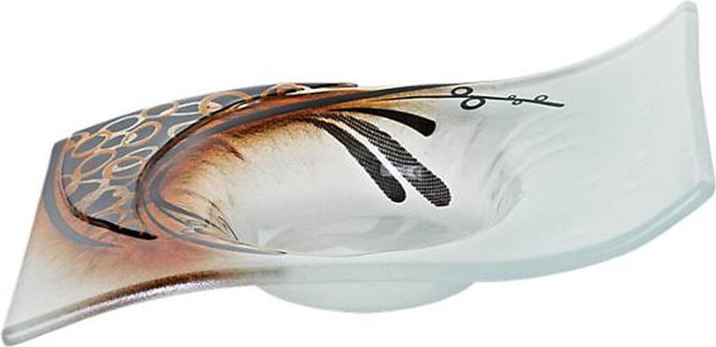 Kerzenhalter Welle Gold Fusion 13x19cm, aus Kristallglas