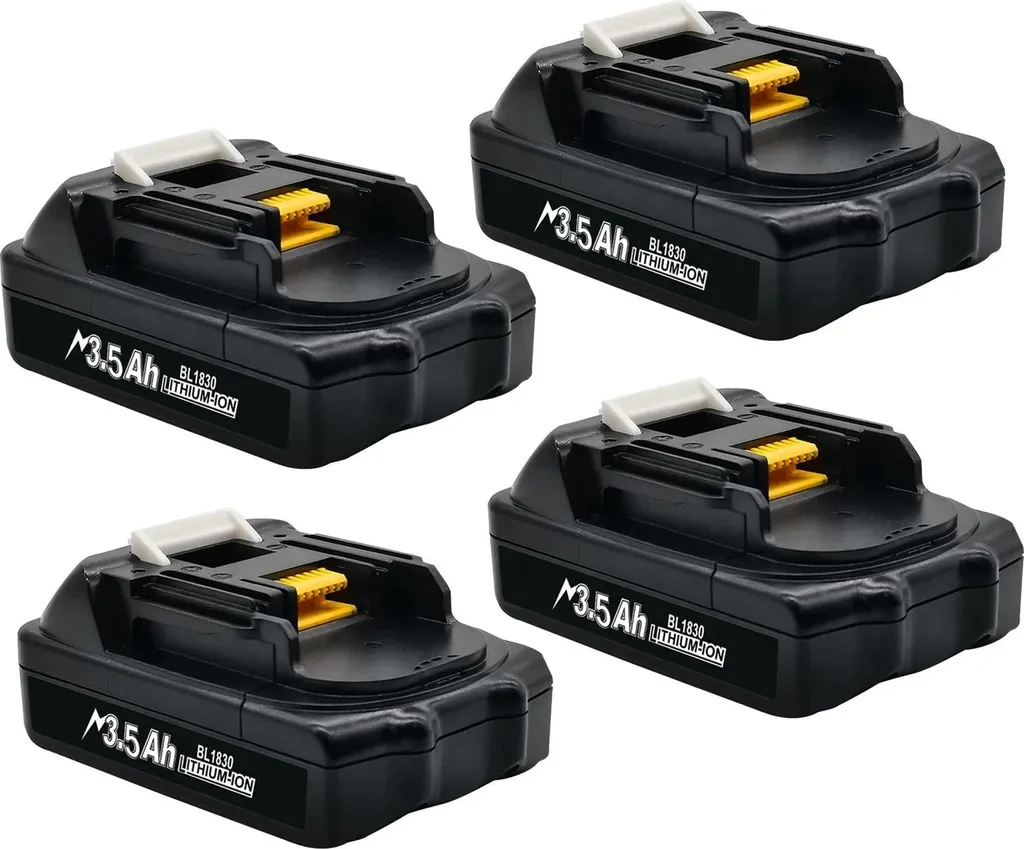 Batterie Li-Ion 18V Braun compatible BL1830 BL1860 - Lot de 4 accus