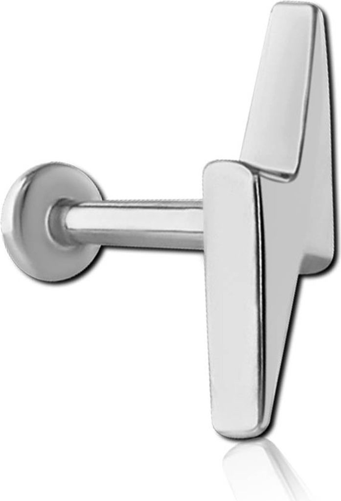 viva-adorno Blitz Flash Tragus Helix Piercing Labret Lippen Cartilage Knorpel Stecker Innengewinde Z590