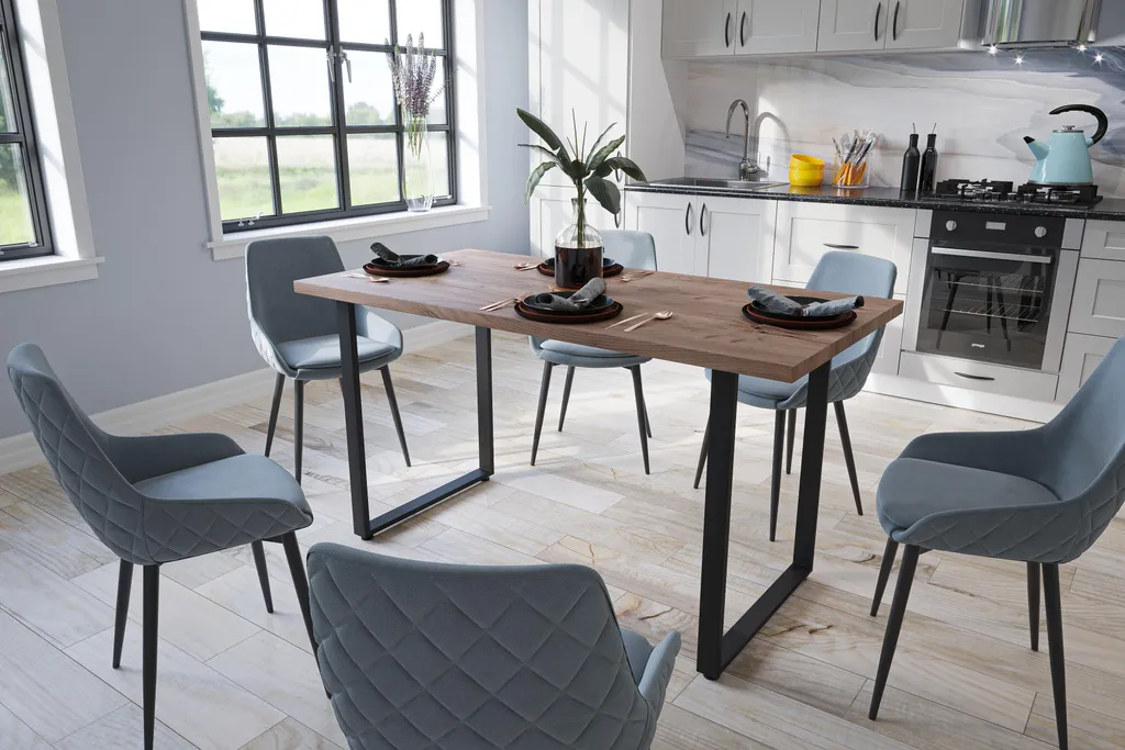 Table de salle à manger rectangulaire 120 cm coloris chêne tabac