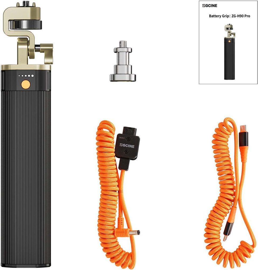 ZGCINE ZG-H90Pro Fotografie-Fuelllicht, Batterie-Stromgriff, Batteriegriff, 180¡ã drehbar, mit D-Tap, USB-C-Eingang und -Ausgang, kompatibel mit ...