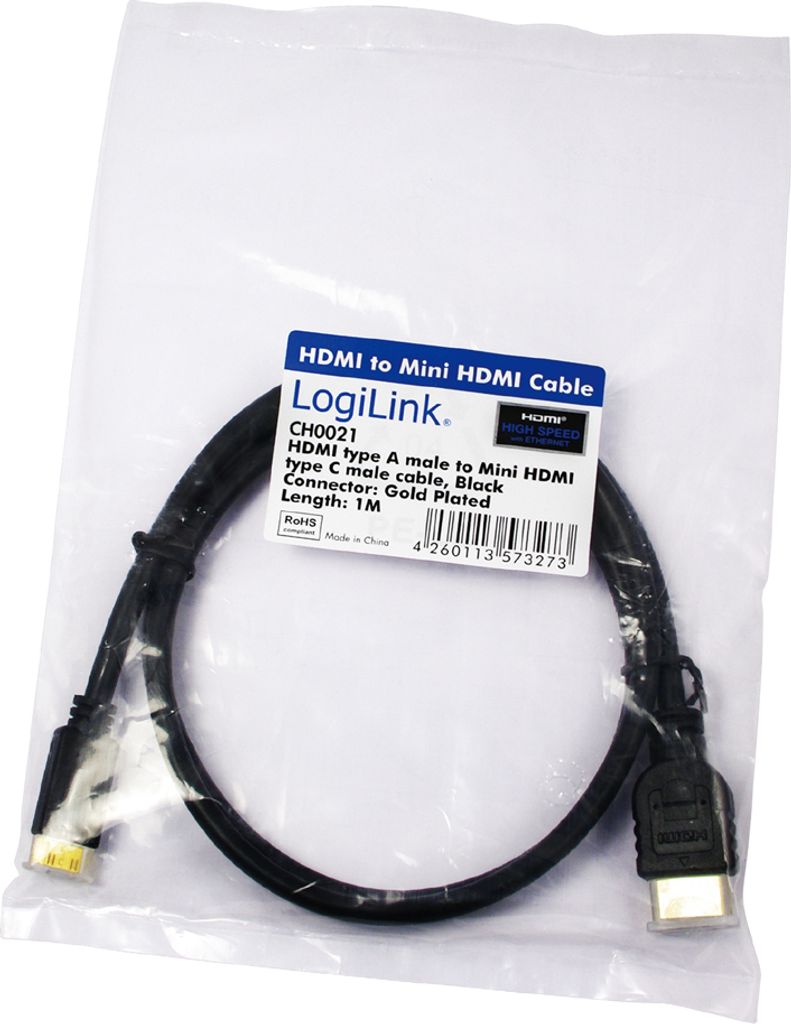 LogiLink HDMI Kabel A-Stecker - C-Stecker Mini 1,5 m