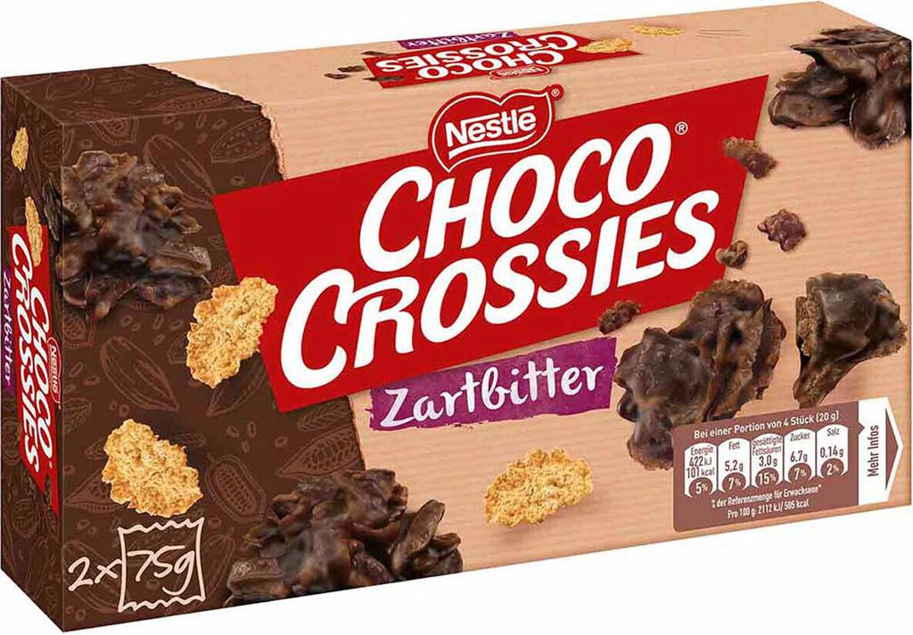 Nestle Choco Crossies Zartbitter einzigartiger Knusperspaß Produktbild 
