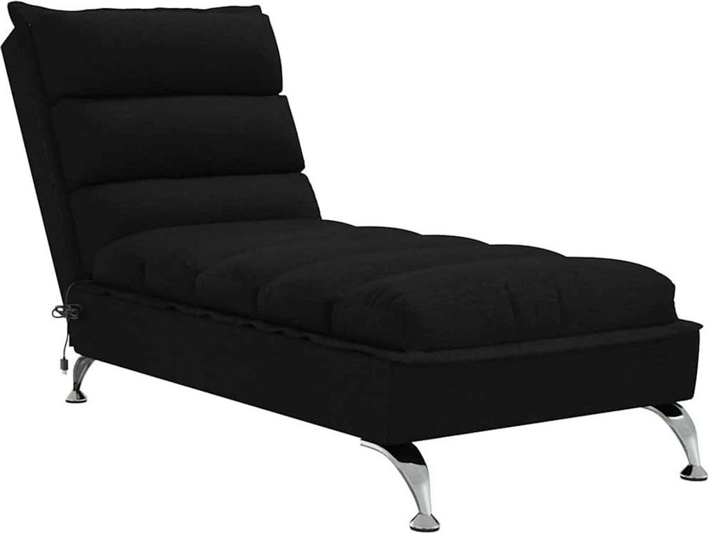 vidaXL Massage-Chaiselongue mit Kissen Schwarz Stoff