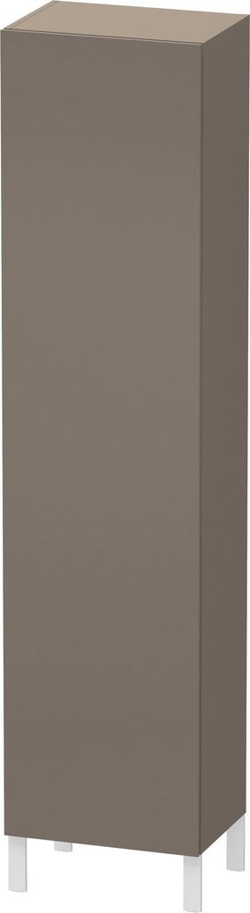 Hochschrank L-CUBE INDIVIDUAL 250/500x200/363x1321/2000mm Ans li fla g Anschlag links flannel grey seidenmatt