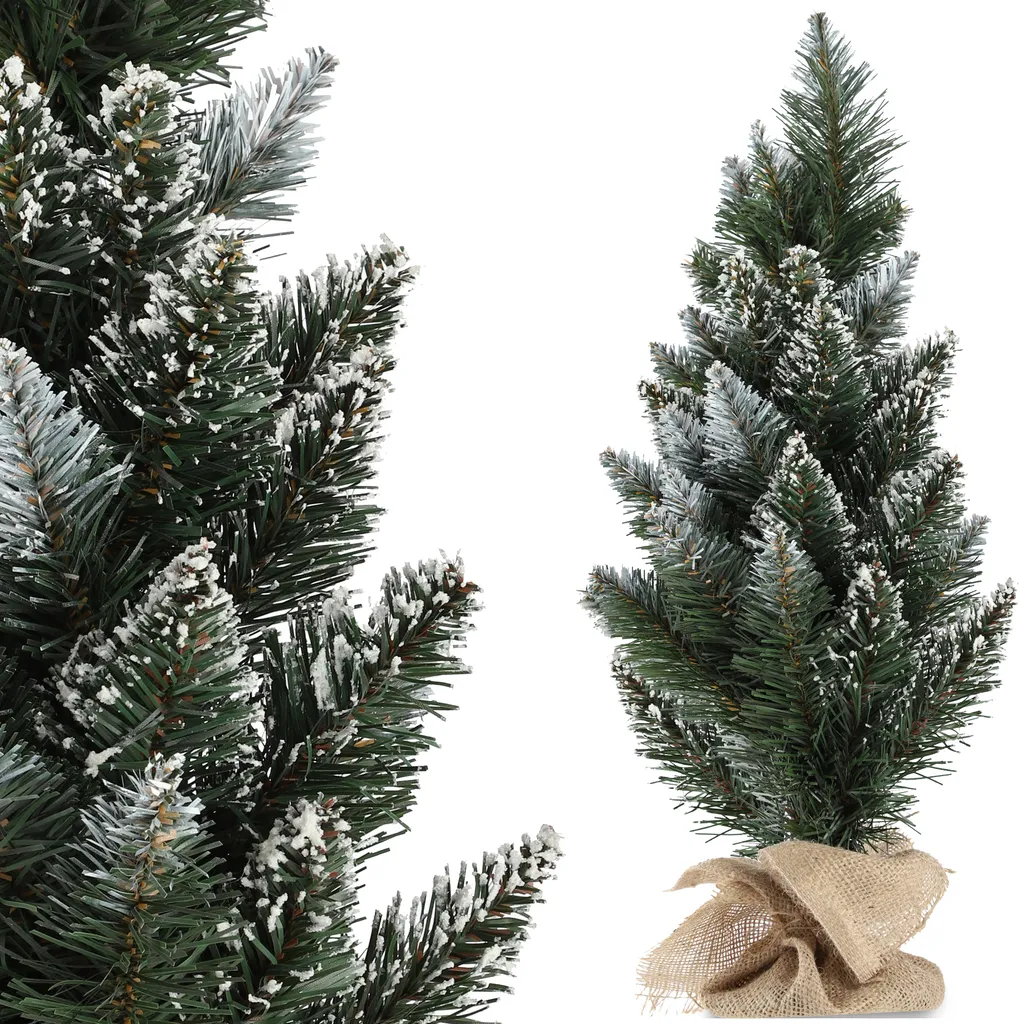 KADAX Petit sapin de Noël artificiel 60cm en PVC - Pin enneigé réaliste
