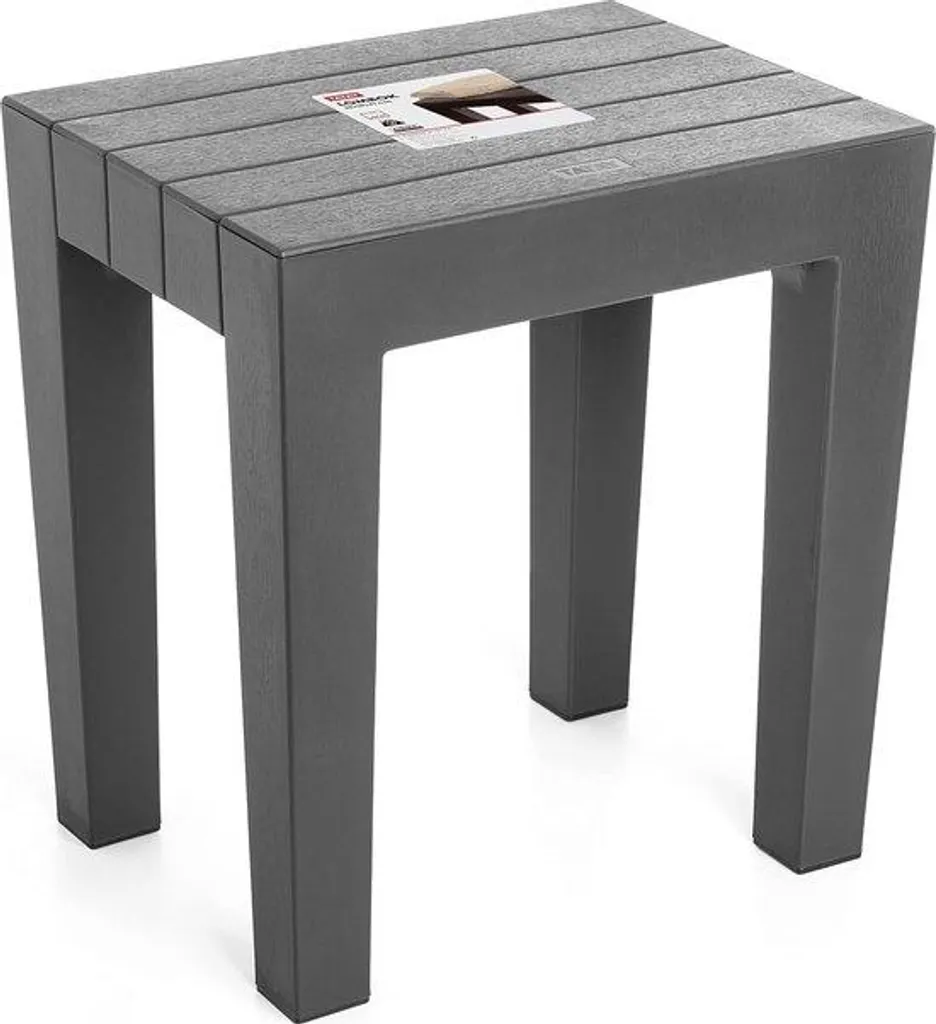 Tabouret de jardin multifonction gris idéal pour intérieur et terrasse