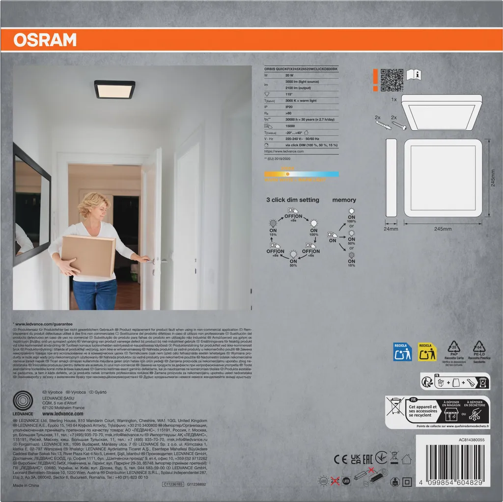 OSRAM Orbis Quickfix LED 20W | Luce Calda per Famiglia | Click-DIM - 3