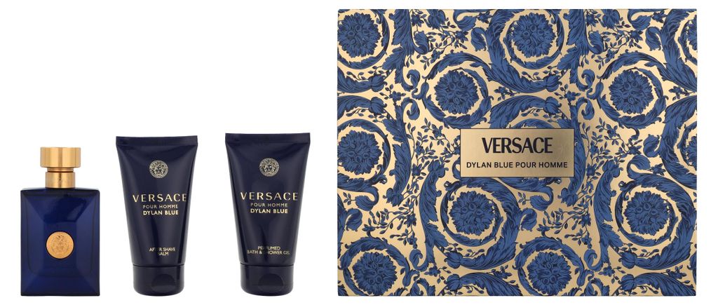 Edt Spray 50ml/Shower Gel 50ml/After Shave Balm 50ml Versace Dylan Blue Pour Homme Giftset