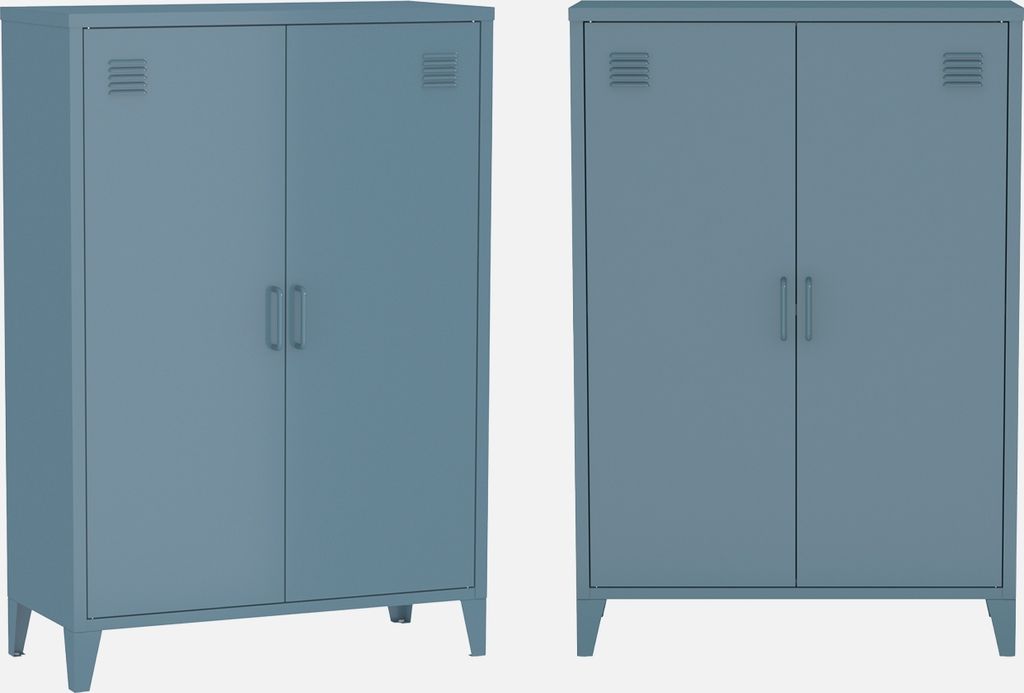 sweeek - 2er-Set Kommoden/Schränke aus Metall mit 2 Türen - Produktbild 