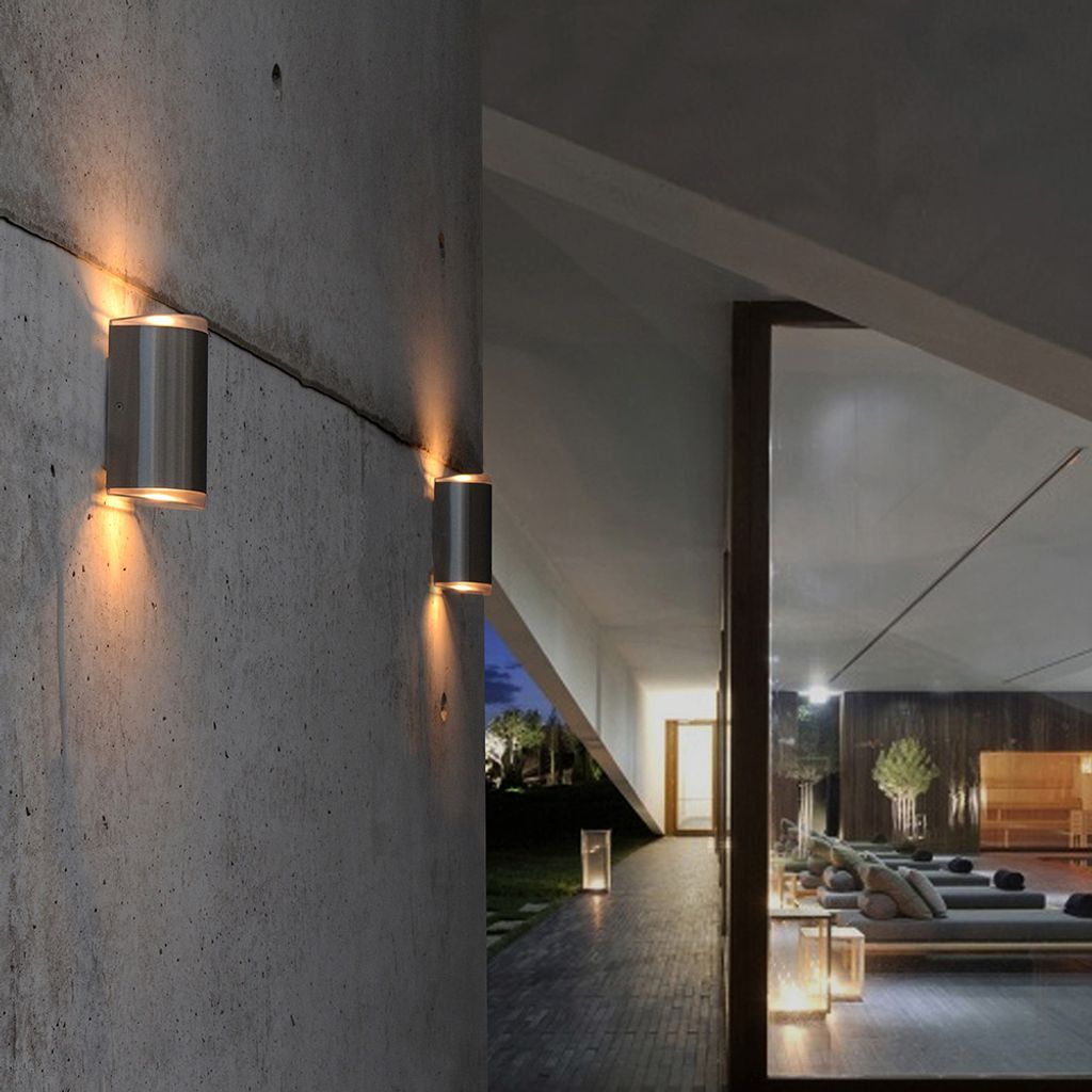 Applique murale extérieure LED Path IP44 acier inoxydable Image du produit 