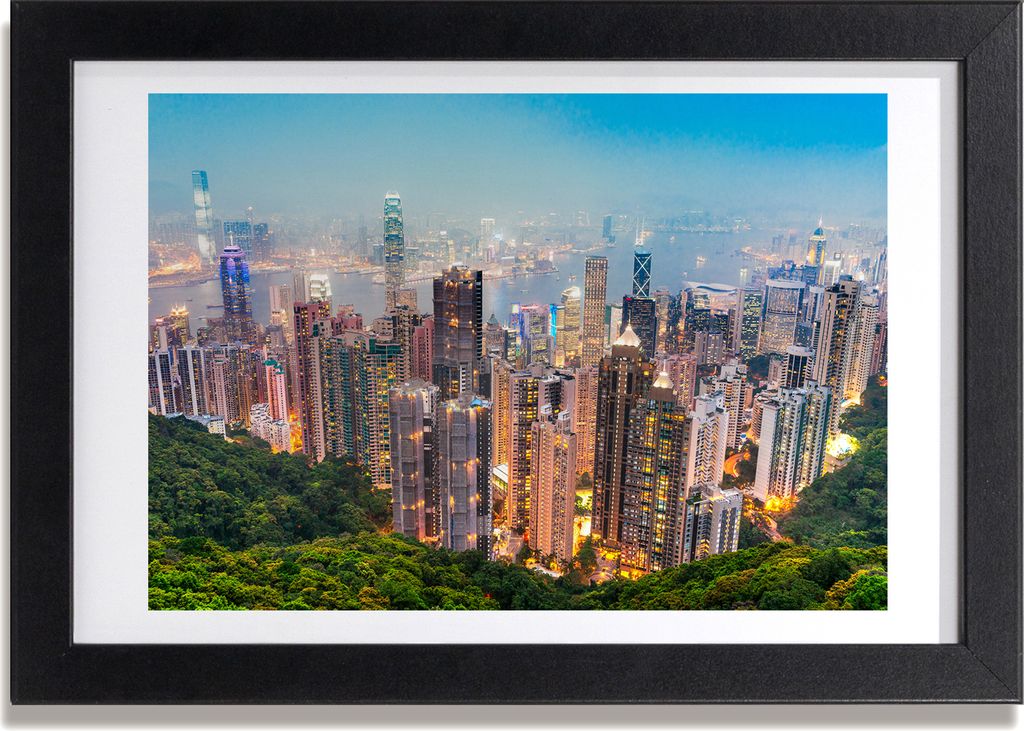 Bild 30x20 MDF-Rahmen, Wandkunst Hongkong