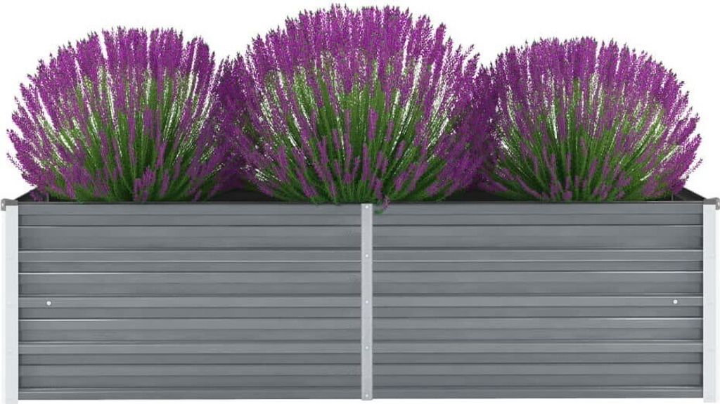vidaXL Gartenpflanzen Verzinkter Stahl 160x40x45 cm Grau Produktbild 