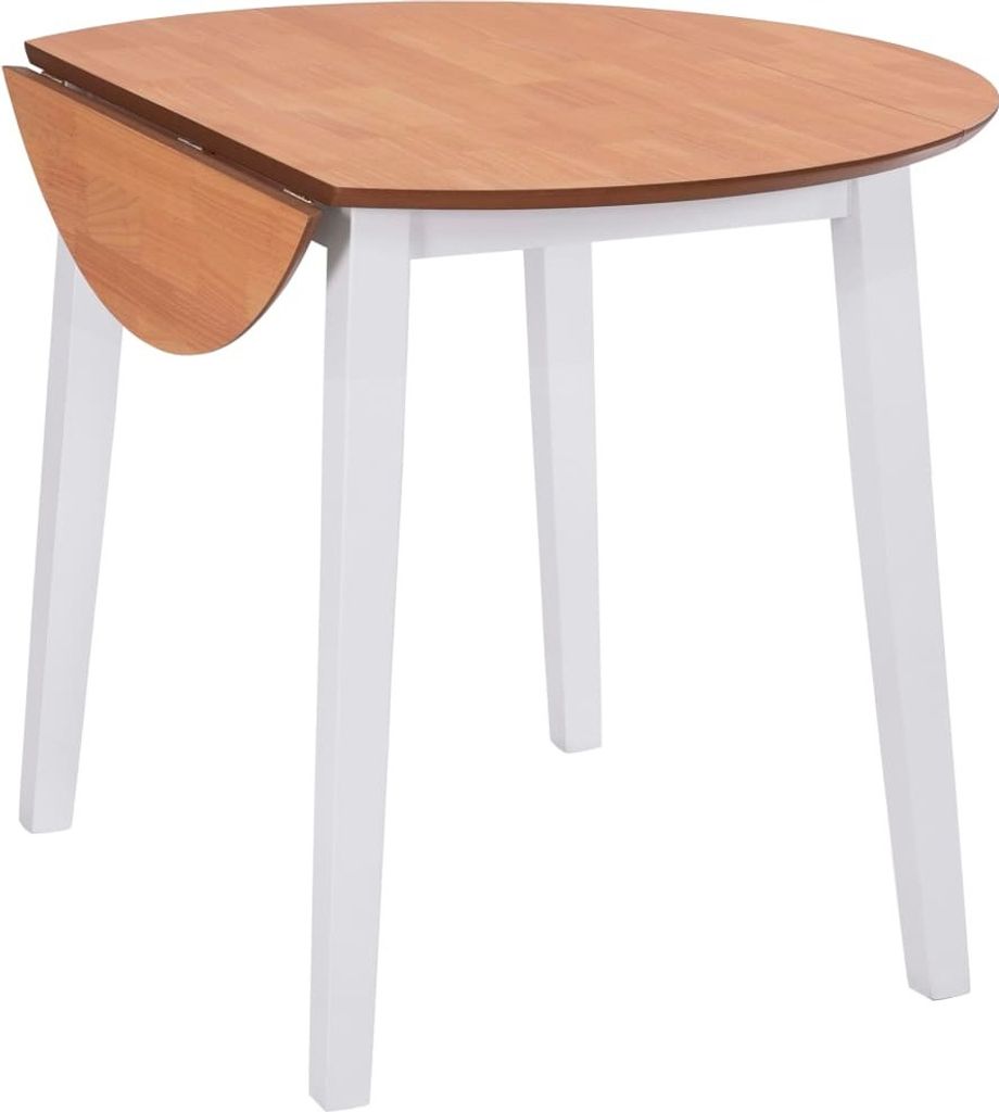 vidaXL Jedálenský stôl rozkladací okrúhly MDF biely Obrázok produktu 3