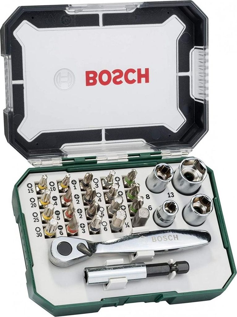 Set d'embouts de vissage + cliquet BOSCH 26 pièces - Image du produit 