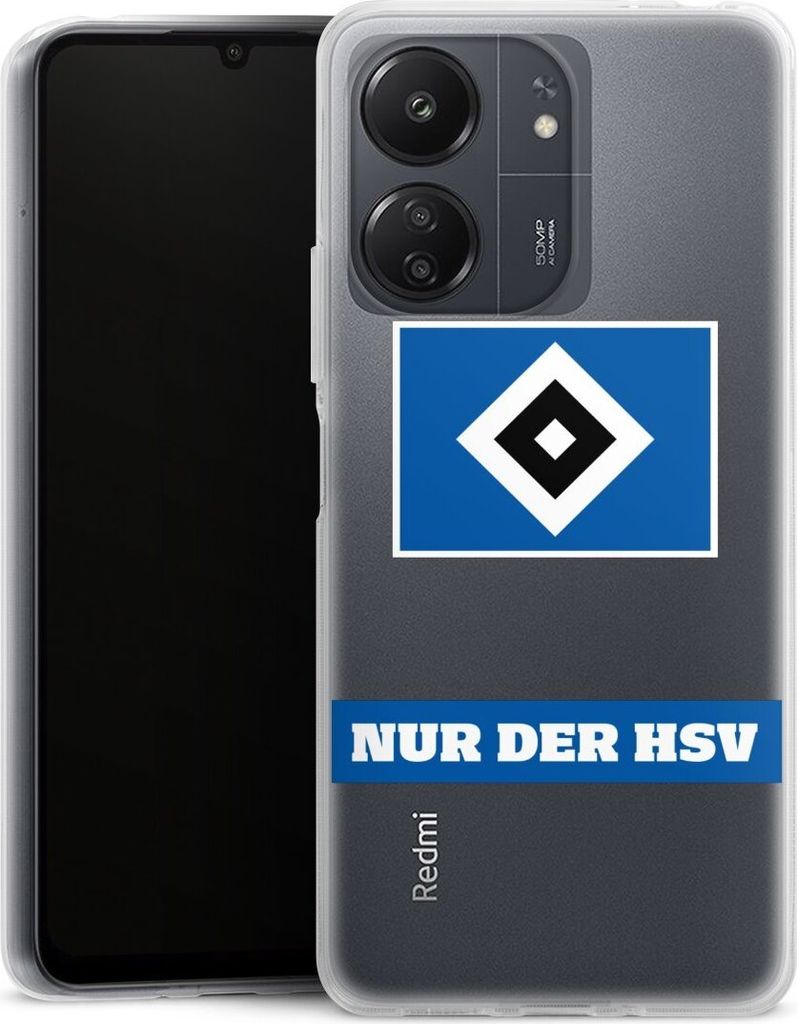 DeinDesign Handyhülle für Xiaomi Redmi 13C 4G Silikon Hülle Case Smartphone Schutzhülle HSV Hamburger SV Statement