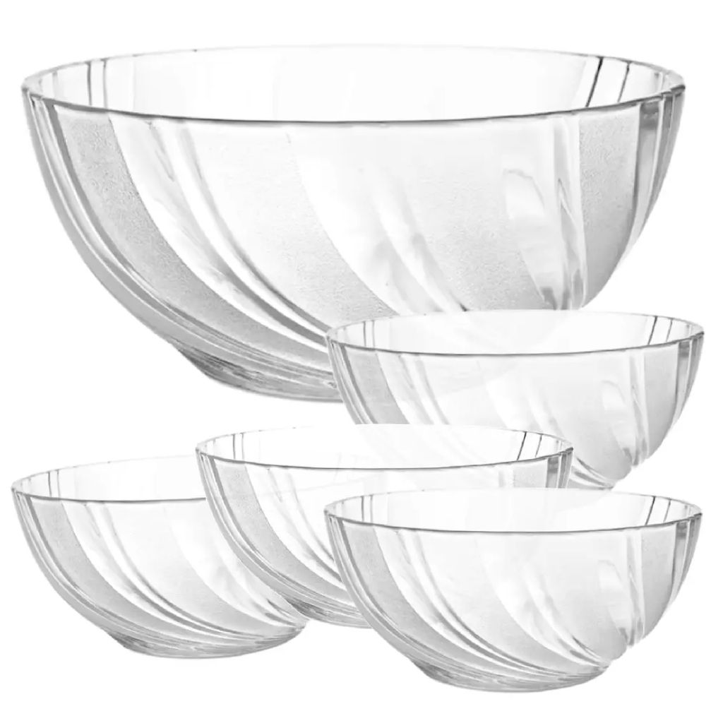 5 x Salatschale SET, Dessertschale Glasschalen Müslischalen Salat Obstschale