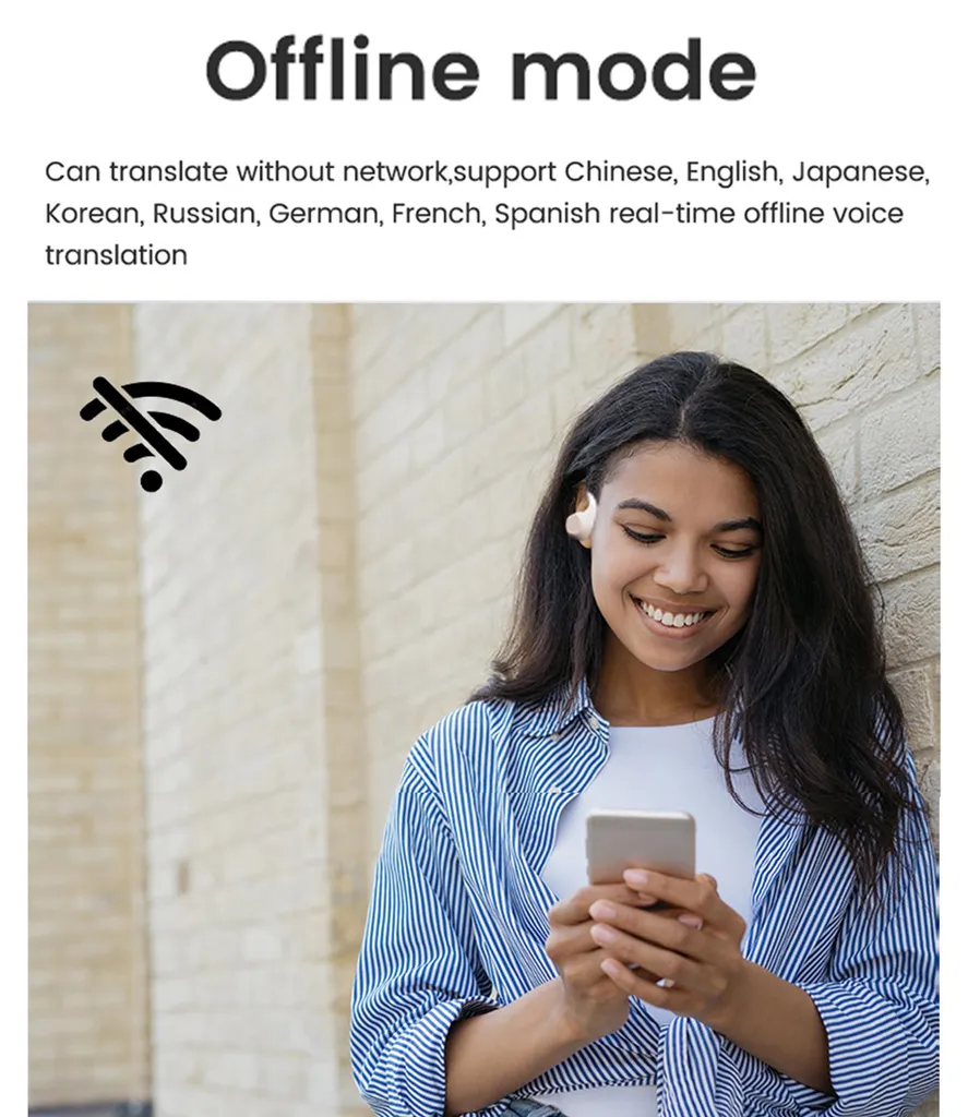 Écouteurs traducteurs B66 - Traduction instantanée 144 langues Bluetooth