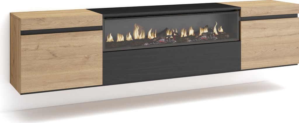 COZY Meuble TV, Banc Télé, 200x35x45cm, Pour les TV jusqu'à Image du produit 