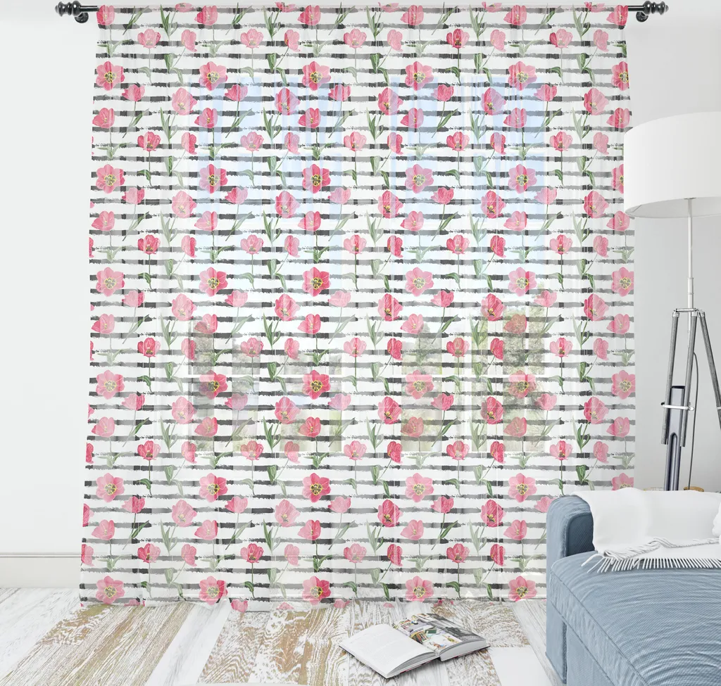 Arazzo 135x274 ABAKUHAUS Tulipani - Decorazione Parete Lavabile